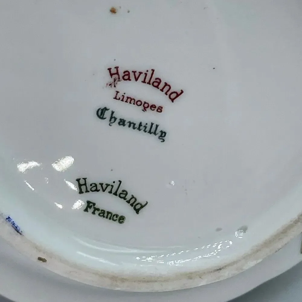 Vintage Limoges porcelain decanter Chantilly pattern crème de Menthe